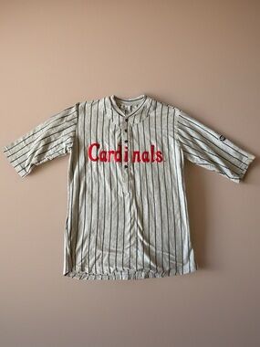 Cardinals Vintage-Style Pinstripe Button Baseball Jersey